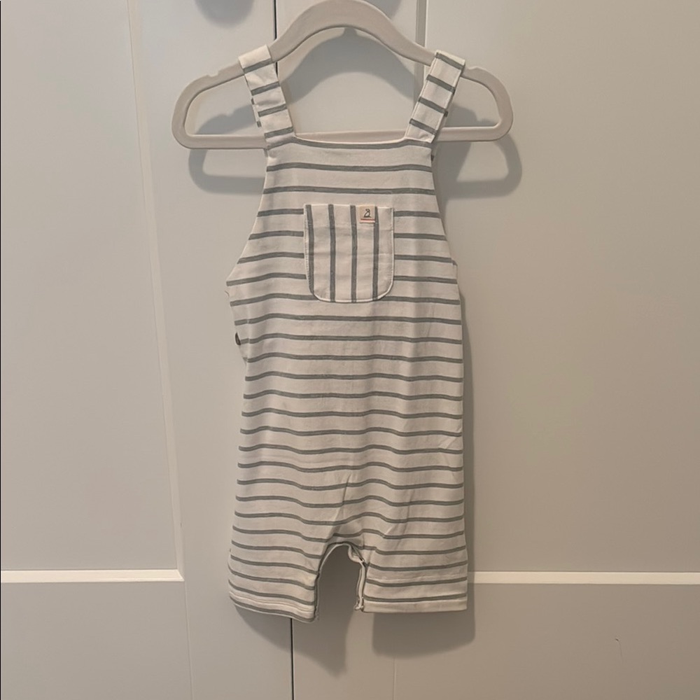 Striped Gray Kids Overalls